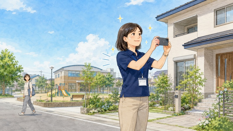 私、不審者ではありません。物件撮影中です（汗）