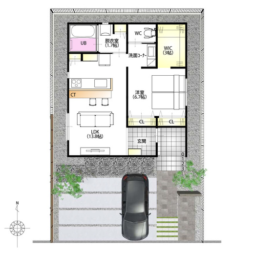 【17坪】平屋間取り事例│エアコン1台で快適な暮らしを実現！