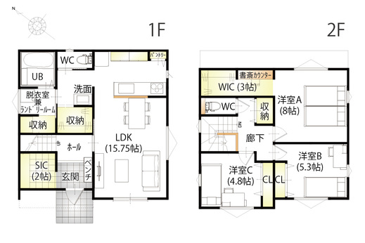  こちらの物件は、 3LDK＋2WIC＋SIC の間取り。 
 
グレージュ・ホワイトをベースにしたナチュラルなデザインに仕上がる予定です。 
 
構造は スーパーウォール工法（SW工法） 。高断熱・高気密・高耐震を兼ね備えた、快適で安心な住まいになります。 
 
次回は「基礎工事の様子」をお届けします。どうぞお楽しみに！ 
&nbsp; 
