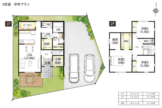 50坪の土地にはどんな家が建つ？庭・駐車3台も考えた土地と間取りの考え方