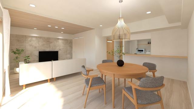 リノベーションプラン例（イメージパース）
和室をなくし広々LDKに大変身。ご要望をお聞きしてリフォーム、リノベーションプランを無料で作成い