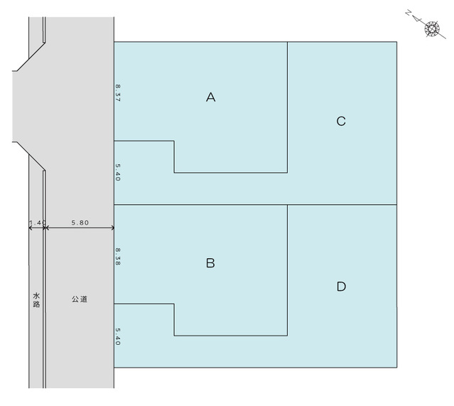 該当物件はC区画です
※表記面積には延長敷地部分の面積を含みます。