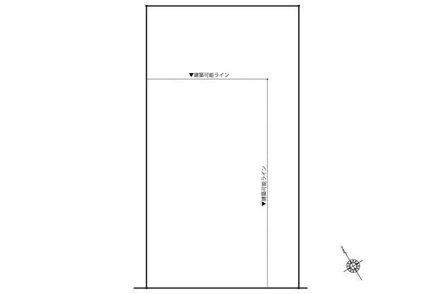 敷地北側は、駐車場やお庭、家庭菜園などの用途で使用可能です。
※建物建築は不可